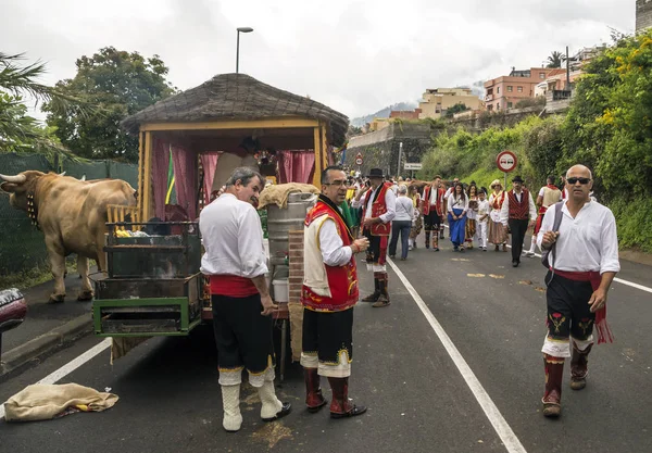 La Orotava, Tenerife, İspanya-Haziran 2018. San Isidro Labrador, La Orotava hac. Festivalin Ulusal Turizm ilgi olarak bildirilmiş ve Corpus Christi sonra kutladı. 