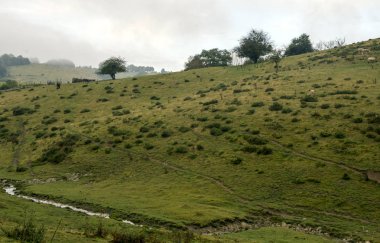 Bulutlu bir günde Navarra Pireneler dağları