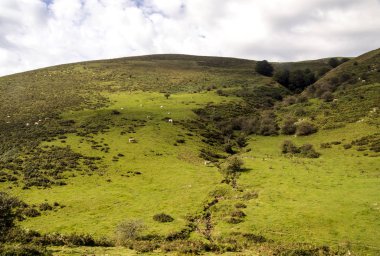 Bulutlu bir günde Navarra Pireneler dağları