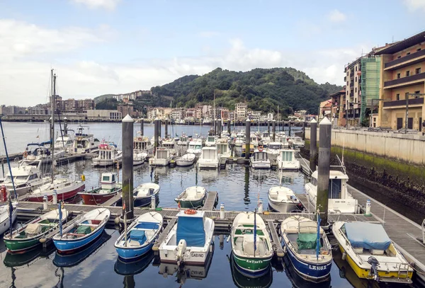 Haven Met Boten Een Dorp Het Baskische Land — Stockfoto