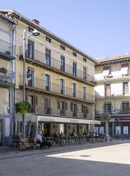 Zumaya Espagne Septembre 2018 Rue Ville Espagnole Avec Des Gens — Photo