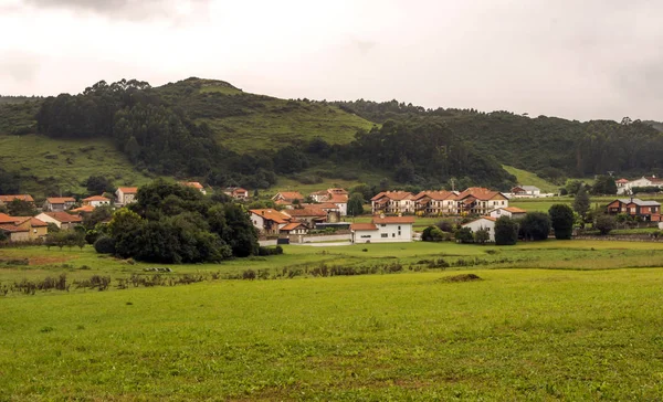 Venkovském Městě Loukách Poblíž Hory Asturii Severu Španělska Slunečný Den — Stock fotografie