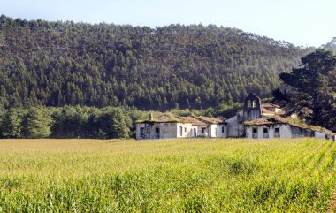 Güneşli bir günde İspanya'nın kuzeyinde kırsal kasaba