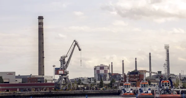 Gijon Asturias September 2018 Industry North Spain Cloudy Day — Stock Photo, Image