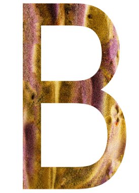 Beyaz arka plan ile çevrili alfabe mektubu.