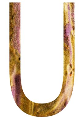 Beyaz arka plan ile çevrili alfabe mektubu.