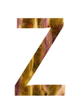 Beyaz arka plan ile çevrili alfabe mektubu.