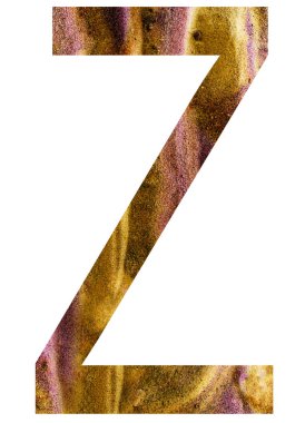 Beyaz arka plan ile çevrili alfabe mektubu.