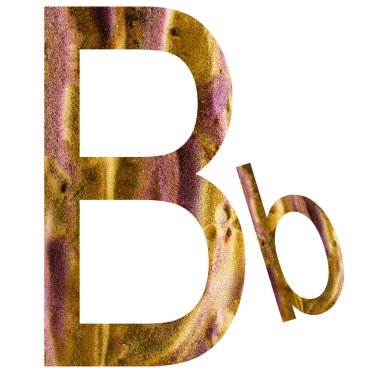 Beyaz arka plan ile çevrili alfabe mektubu.