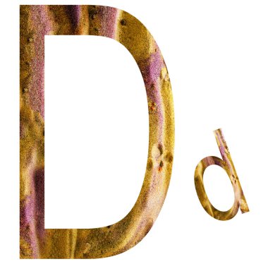 Beyaz arka plan ile çevrili alfabe mektubu.