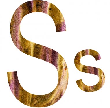 Beyaz arka plan ile çevrili alfabe mektubu.