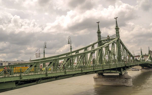 Budapest Hongrie Juin 2019 Pont Nudapest Dans Rivière Danubio Avec — Photo