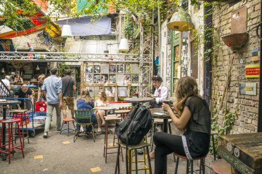Budapeşte, Macaristan - Haziran 2019. Budapeşte'nin ünlü antik barı. Turist için onun atraction.
