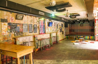 Budapeşte, Macaristan - Haziran 2019. Budapeşte'nin ünlü antik barı. Turist için onun atraction.