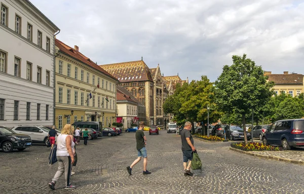 Будапешт Венгрия Июнь 2019 Года Улица Будапешта Венгрии Людьми Пасмурный — стоковое фото