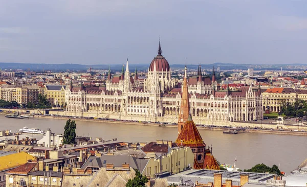 Budapest Hungary June 2019 Aerial View Danube River Budapest You — Stock Photo, Image