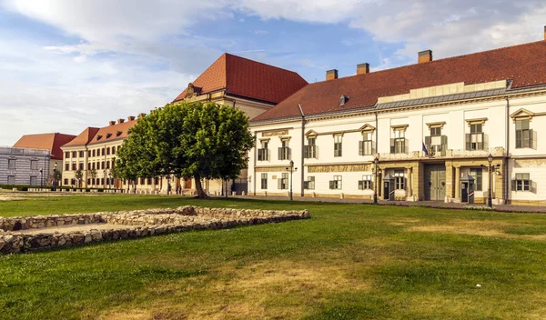 Rezidenční Starodávný Dům Oficiální Zahradou Budapešti Oblačného Dne — Stock fotografie