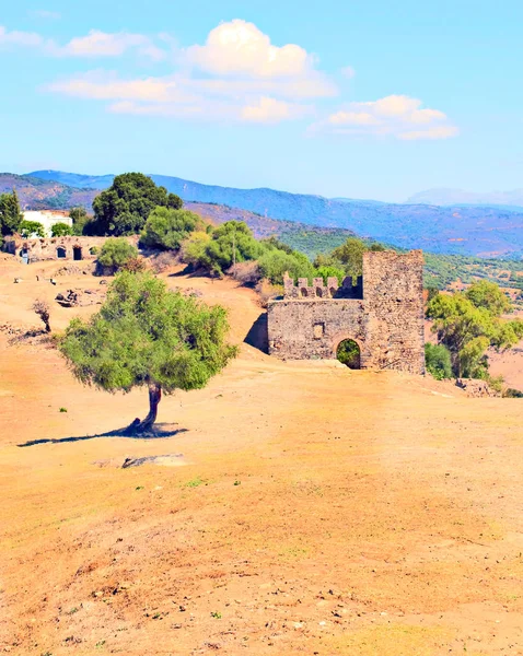 Landschaft der Felder von der Spitze des Schlosses von jimena de — Stockfoto