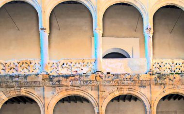 Bir arka plan oluşturan castilian semisirküler kemerler