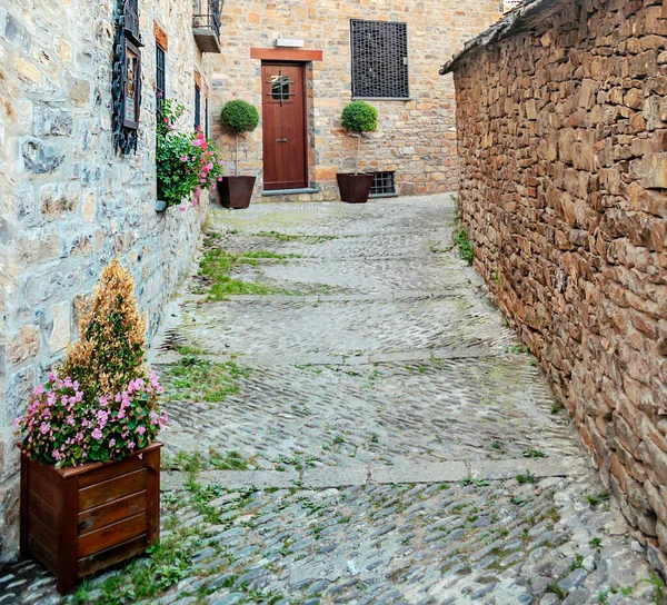 Calles Piedra Ainsa Norte España — Foto de Stock