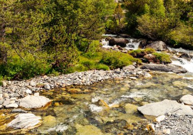 Pirenes dağlarındaki Benasque vadisinde bir nehir.