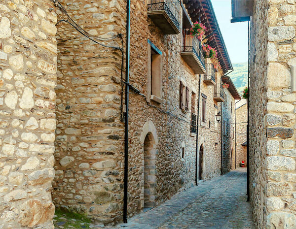 Village of Benasque in the mountains of the Pyrenees