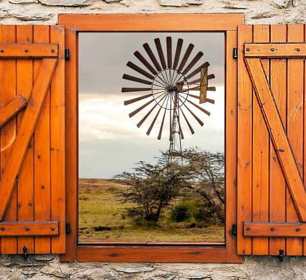 Африканський Краєвид Танзанії Похмурий День Точка Зору Вікна — стокове фото
