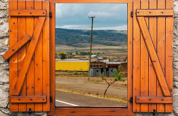 Paisaje Africano Tanzania Día Nublado Punto Vista Desde Ventana —  Fotos de Stock