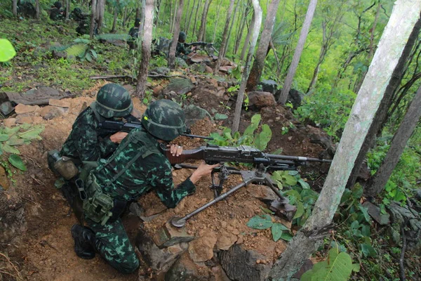 Pelatihan Militer Forest Sniper Tentara — Stok Foto
