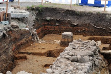 Kazı Roma harabelerini arkeolojik Parkı Kempten, Almanya