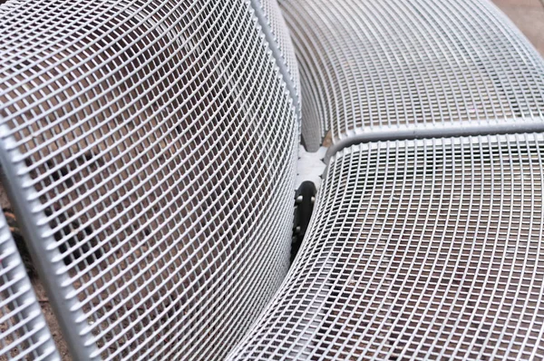 Detail of a metal park bench — Stock Photo, Image