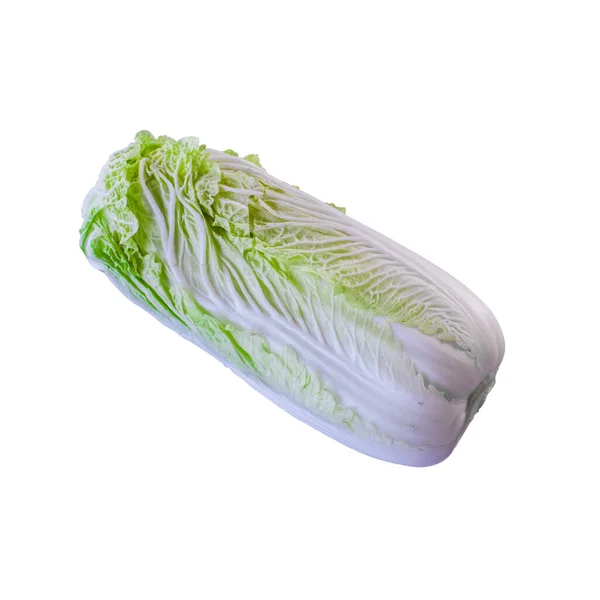 Isolated Fresh Green Organic Napa Cabbage Ready Use White Background — Stock Photo, Image