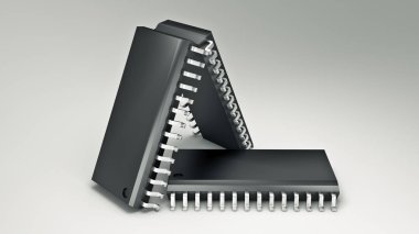 Bilgisayar çipleri izole. 3D render