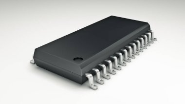 Bilgisayar çipleri izole. 3D render