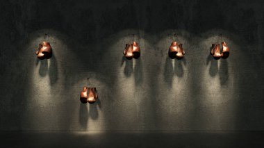 boks eldivenleri. 3D render