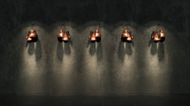 boks eldivenleri. 3D render