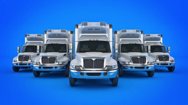 Refrigerated Truck Isolated. 3d rendering clipart