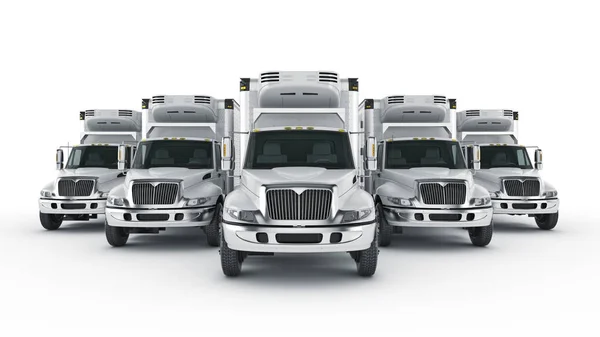 İzole kamyonları. 3D render