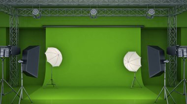 Fotoğraf stüdyosu. 3d oluşturma