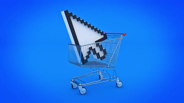 Shopping Cart Mouse Cursor — Stock Photo, Image