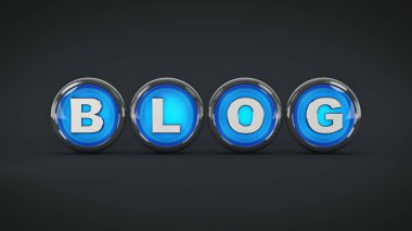 Blog parlak simge. 3D render