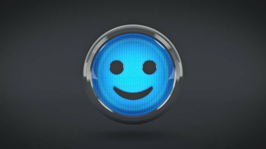 parlak simge, Smiley. 3D render