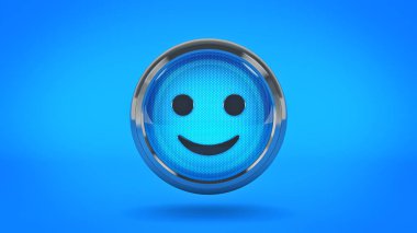 parlak simge, Smiley. 3D render