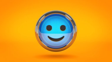 parlak simge, Smiley. 3D render
