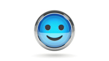 parlak simge, Smiley. 3D render