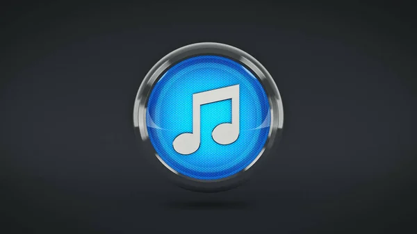 Music Glossy Icon Rendering — Stock Photo, Image