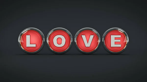 Amor Icono Brillante Renderizado — Foto de Stock