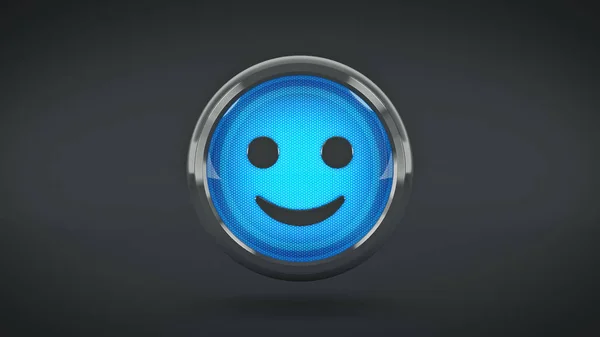 Glossy Icon Smiley Rendering — Stock Photo, Image