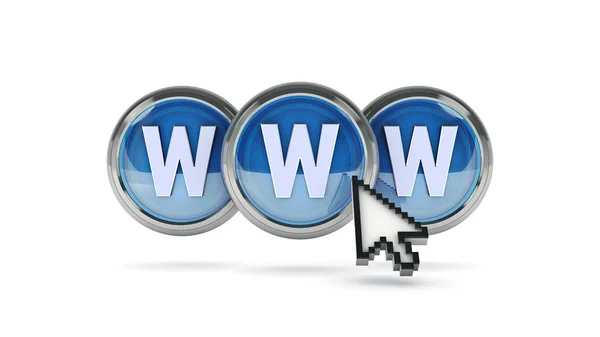 Www Glossy Icon Rendering — Stock Photo, Image