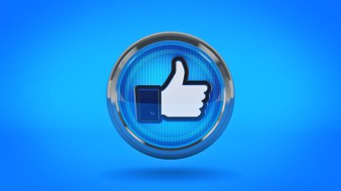 başparmak yukarıya, ı like it parlak simge. 3D render